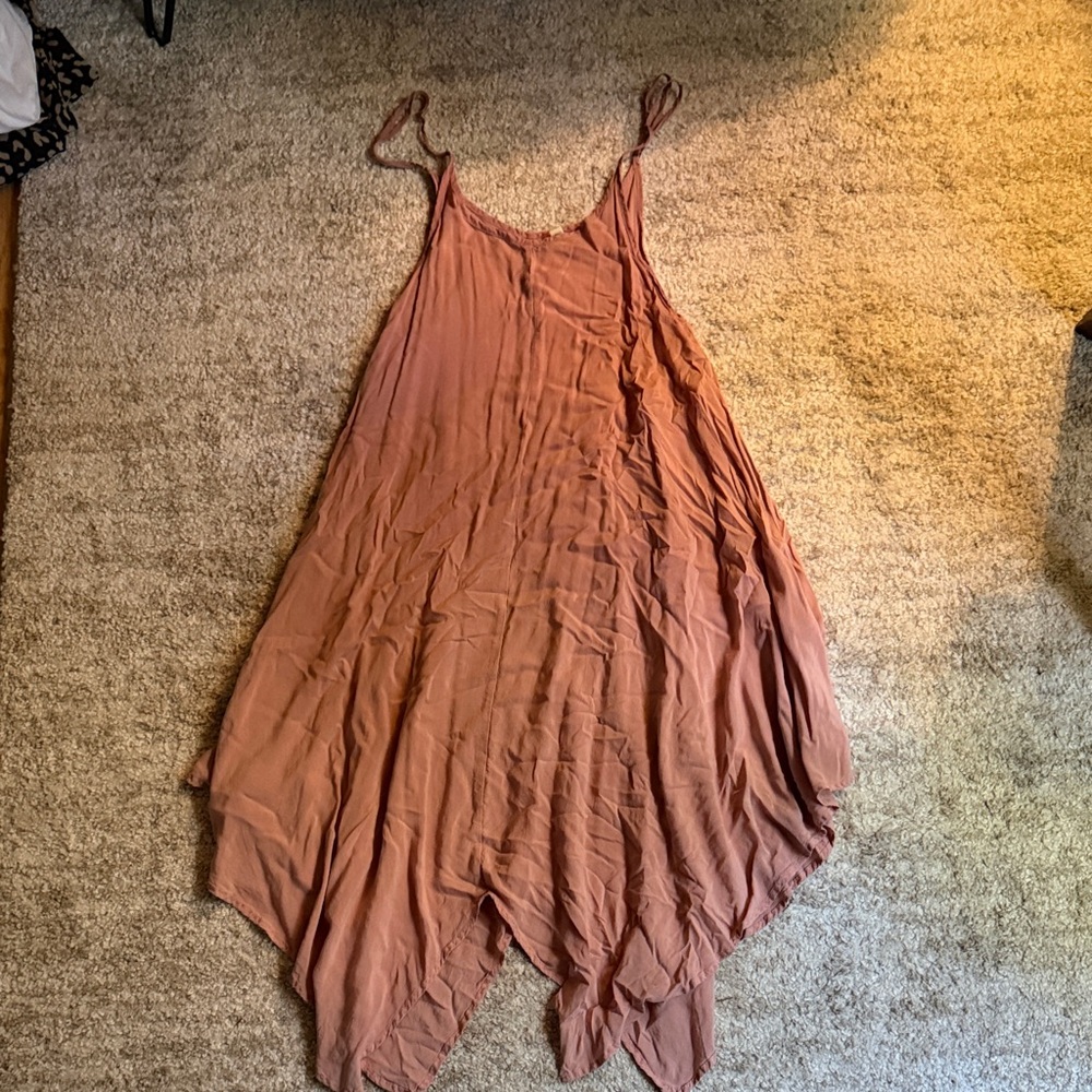 Elegant Rust Sleeveless Dress / cover up